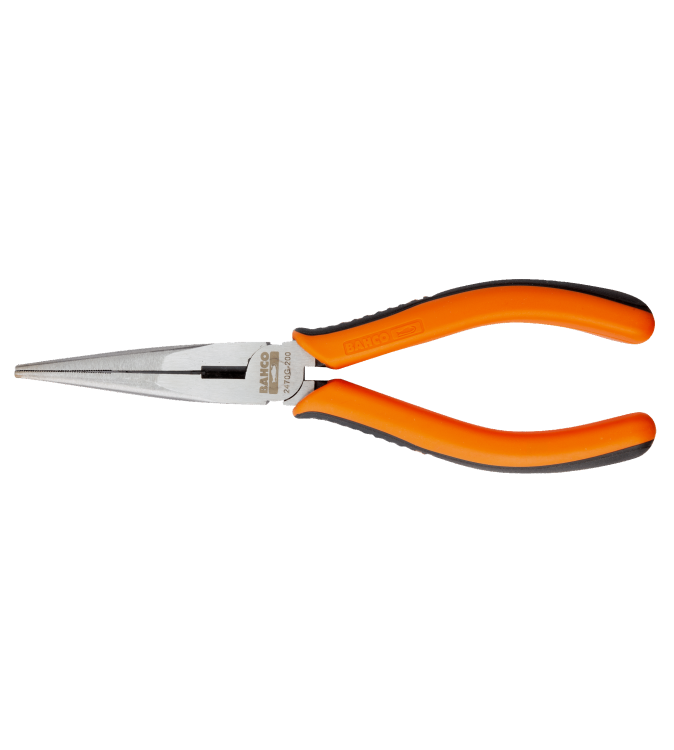 Alicates de boca semirredonda con mangos bi-componentes y acabado lacado, 165 mm  2470 G-160