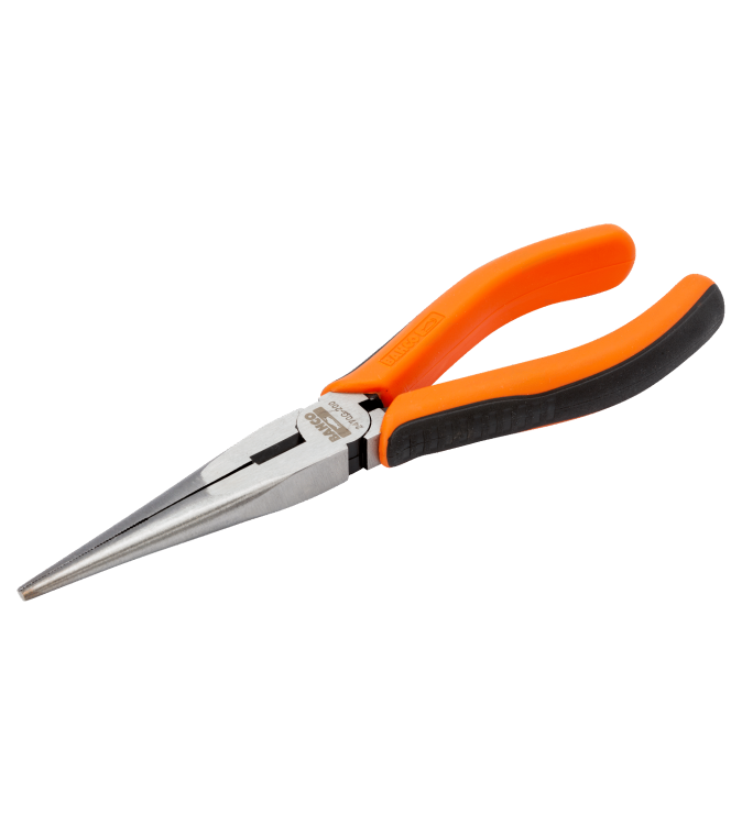Alicates de boca semirredonda con mangos bi-componentes y acabado lacado, 210 mm  2470 G-200