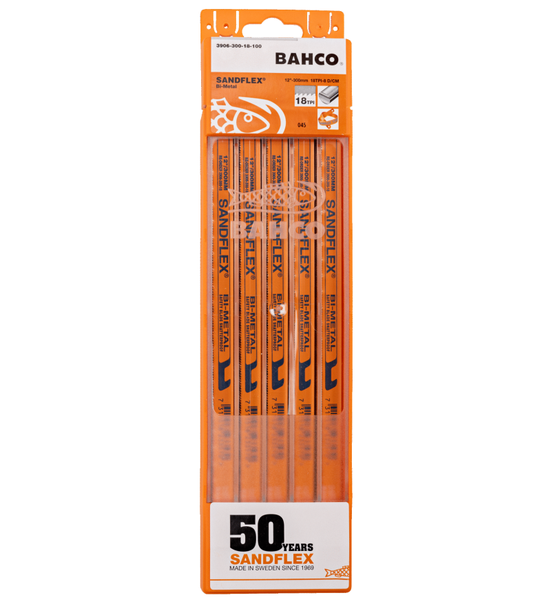 Hoja de sierra de mano bi-metálica Sandflex®, 18 DPP, 250 mm: 100 unidades/caja  3906-250-18-100