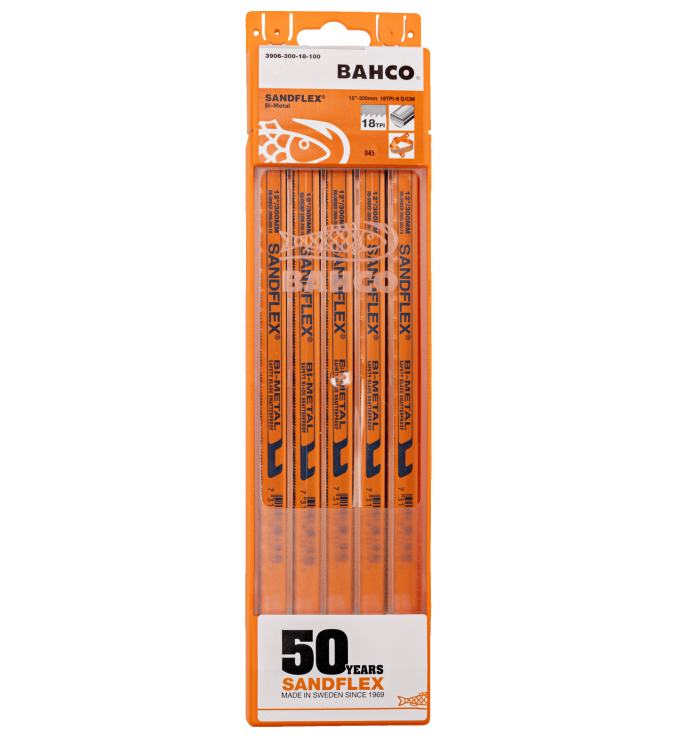 Hoja de sierra de mano bi-metálica Sandflex®, 18 DPP, 250 mm: 100 unidades/caja  3906-250-18-100