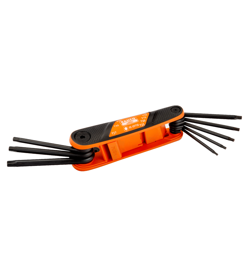 les Torx en navaja con acabaJuego de llaves hexagonado fosfatado y mango suave (8 piezas)  BE-8975B