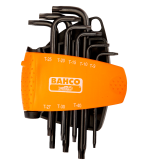 Juego de llaves hexagonales tipo allen TORX® largas y fosfatadas (8 piezas)  BE-9585