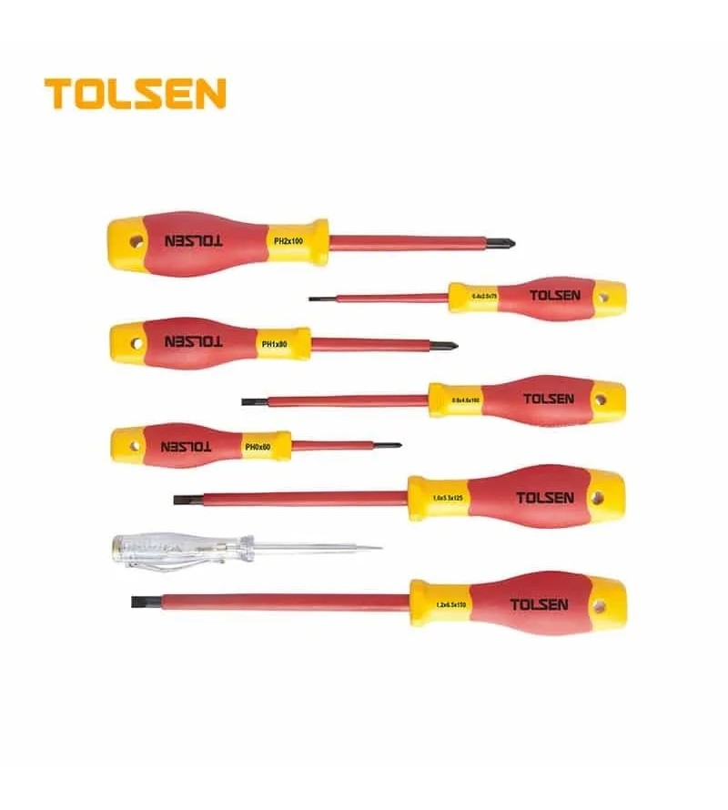 JUEGO DE DESARMADORES AISLADOS 1000V 8PCS    TOLSEN