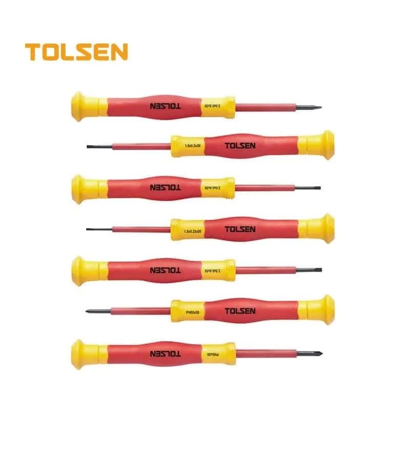 JUEGO DE DESARMADORES DE PRECISION AISLADOS 1000V  7PCS  TOLSEN