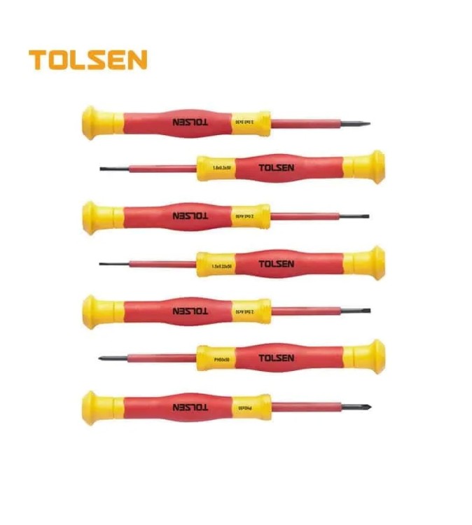 JUEGO DE DESARMADORES DE PRECISION AISLADOS 1000V  7PCS  TOLSEN
