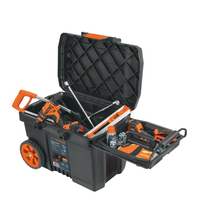 Caja para herramienta de 23" con ruedas y mango telescópico ódigo: 10902 Clave: CHP-23R