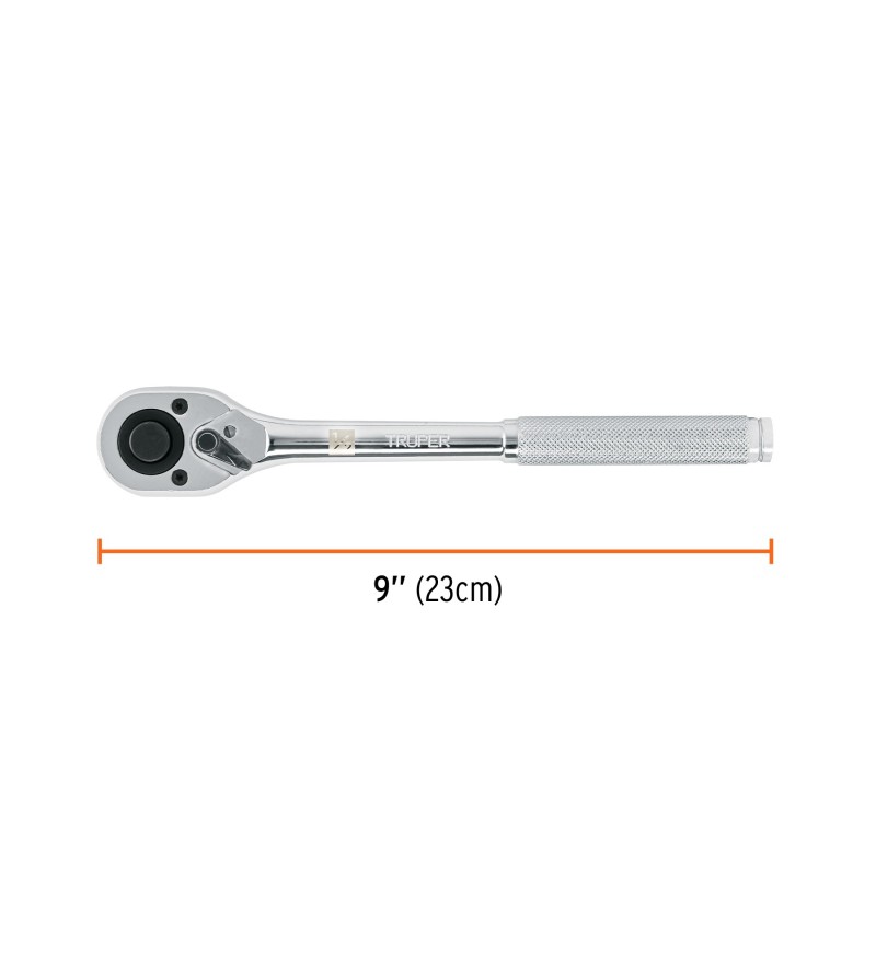 Matraca cuadro 1/2" cabeza de pera de liberación rápida Código: 13410 Clave: M-1249