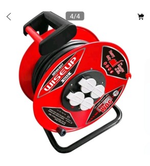 Extensiones de cable en carrete electricas de 4 tomas de 50 mts WISEUP