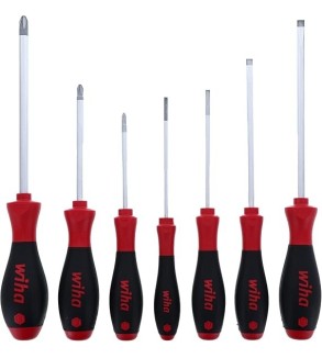 Wiha 30278 Juego de destornilladores ranurados y Phillips de 7 piezas SoftFinish