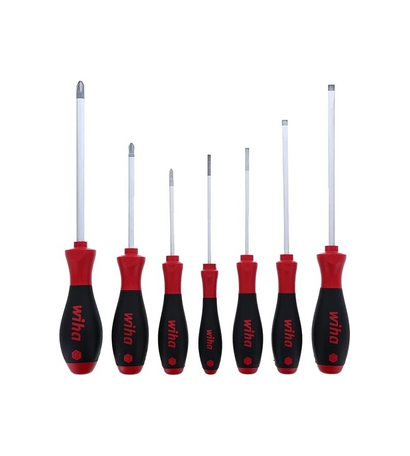 Wiha 30278 Juego de destornilladores ranurados y Phillips de 7 piezas SoftFinish