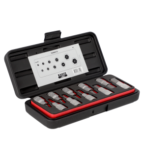 Juego de vasos BAHCO con punta y cuadrado de 1/2" para tornillo de cabeza hexagonal métrica  7809M/10