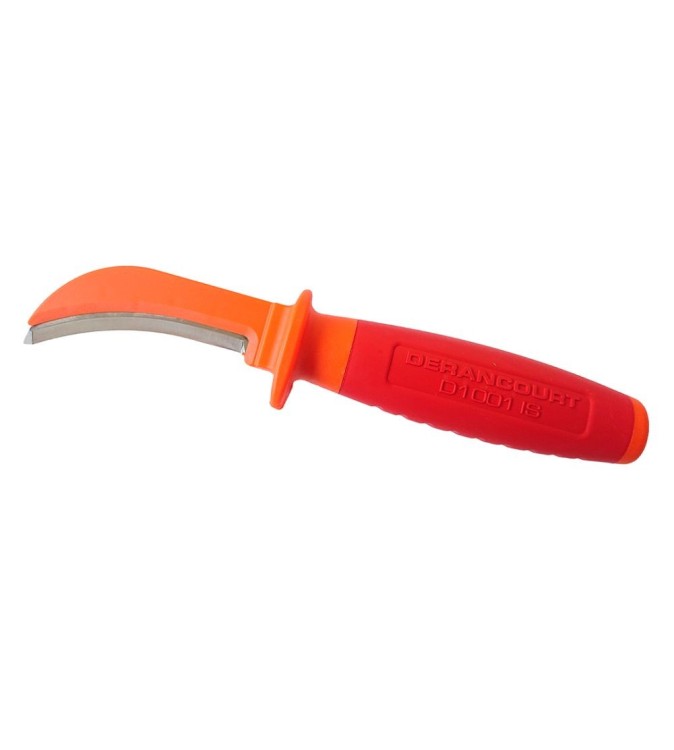 Cuchillo pela cable aislado 1000V c/tapa L 190mm DERANCOURT