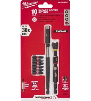 Juego de expansión de 10 piezas SHOCKWAVE para trabajos de impacto - milwaukee