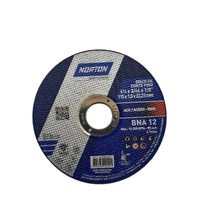 Discos Norton de 4-1/2 x 3/64 x 7/8 Para Corte de Metal