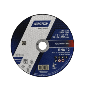 Disco De Corte Fierro 7" X 1/16 X 7/8 Fino Bna12 Norton