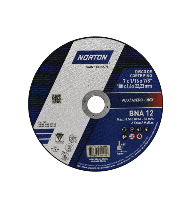 Disco De Corte Fierro 7" X 1/16 X 7/8 Fino Bna12 Norton