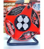 Extensiones de cable en carrete electricas de 4 tomas de 25 mts WISEUP