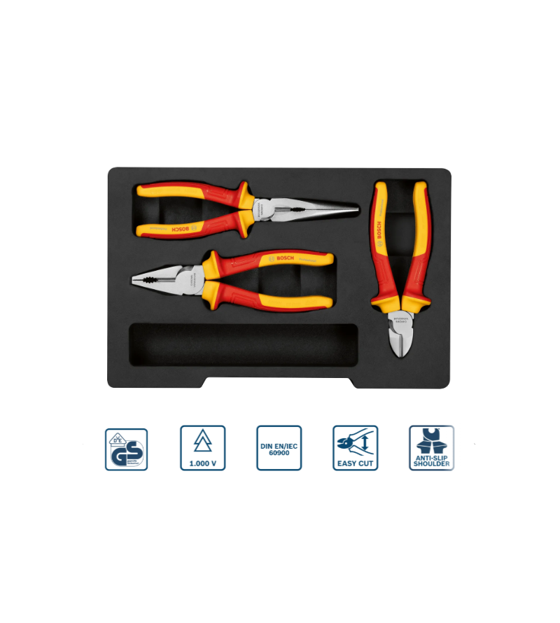 VDE JUEGO DE ALICATES MIXTOS 1600A02NG0 BOSCH
